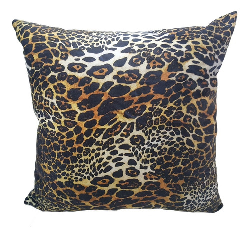 Capa De Almofada Em Veludo 42x42cm Oncinha Animal Print