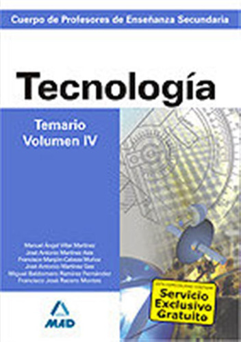 Temario Tecnologia Iv Profesores Secundaria - Villar M - Mar