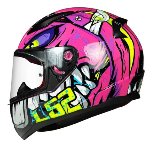 Capacete Ls2 Ff353 Rapid Badass Amarelo E Balaclava Roxo Badass 62