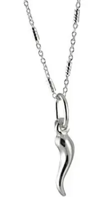 Collar De Cuerno Rojo Napolitano - Amuleto De La Suerte En Acero Inoxidable Para Mujer - Ajustable