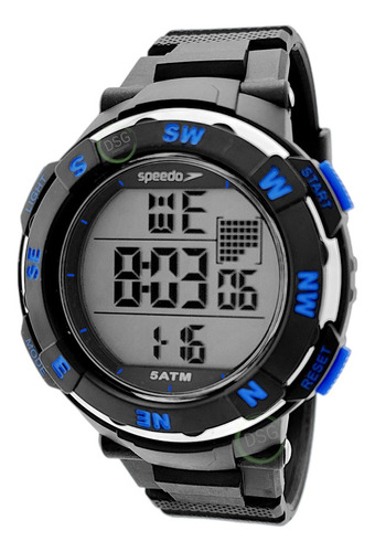 Relógio De Pulso Digital Masculino Esportivo Speedo Original Cor da correia Preto Cor do bisel Preto Cor do fundo Verde-musgo