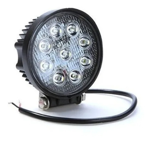 Imagen 2 de 5 de Kit 2 Faros Auxiliares 9 Led Redondos Universal Spot 27w