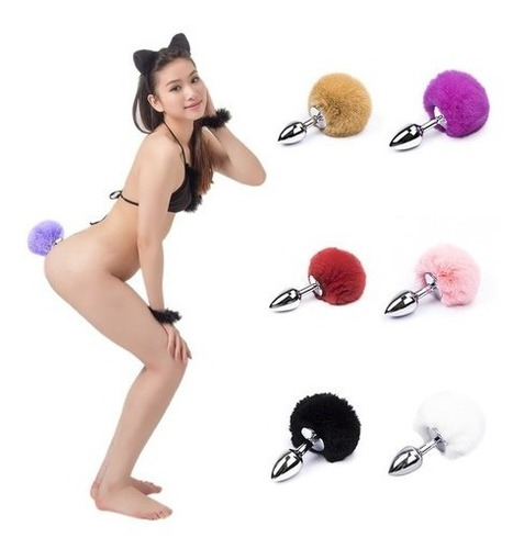 Imagen 3 de 6 de Plug Tapon Dilatador Anal Cola De Conejo Juguete Sexual