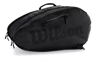 Bolso Paletero Wilson Super Tour Padel Color Negro Tipo Mochila Capacidad Hasta 6 Paletas Con Compartimiento Isotérmico Paddle