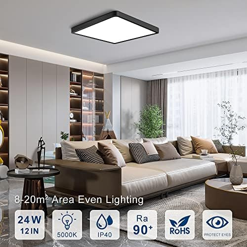 12 Pulgadas 24w Techo Led Cuadrado 5000k Blanco 3200lm Ultra