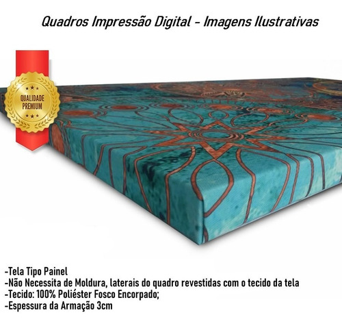 Imagem 5 de 5 de Trio De Quadros 60x40cm Floral Geométrico Para Sala Quarto I