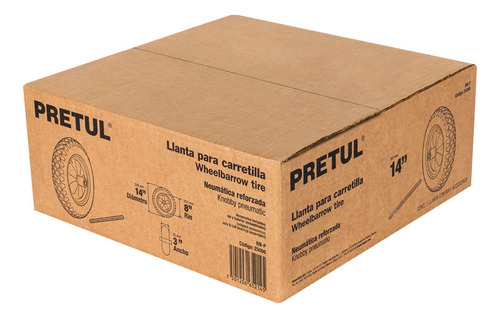 Llanta Reforzada 14'' Baleros P/carretilla Pretul 25006