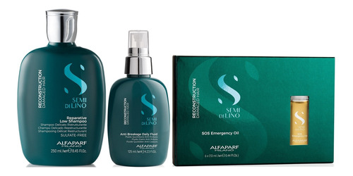 Shampoo 250ml + Spray + Ampollas Sos Alfaparf Reconstruction