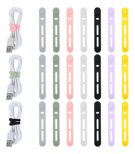 Bridas De Silicona Para Cables Reutilizables 21 Uds