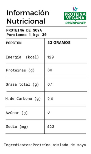 Imagen 4 de 10 de Pack 2 Kg. Proteína Vegana 100% Soya 0% Azúcar Envio Gratis