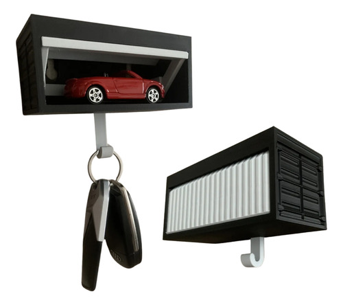 Porta Llaves Garaje/cochera Para Hot Wheels + Llavero F1 Blanco
