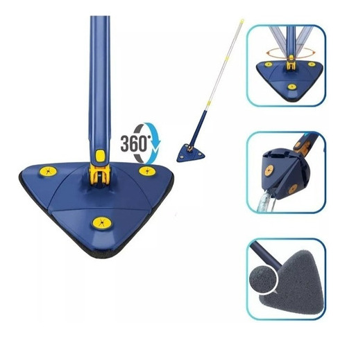 Esfregao Rodo Mop Giratorio Triangular Limpa Forro E Vidros
