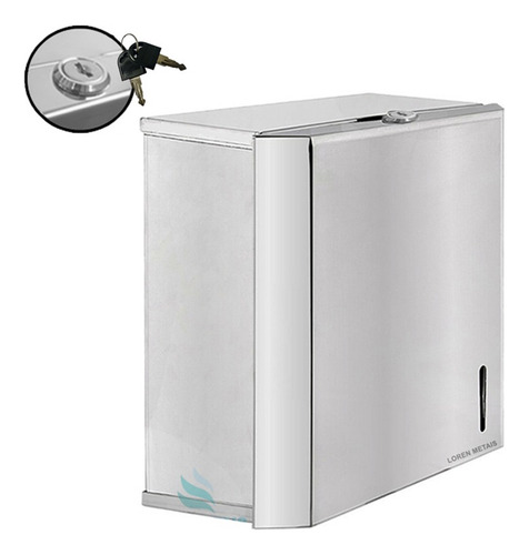 Toalheiro Inox Dispenser Papel Toalha Papeleira Loren Metais