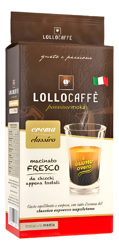 Café Grano Molido 250gr X 4uni. Lollocaffé Crema Classic