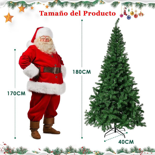 Árbol De Navidad Pino Artificial 180cm Con 700 Puntas
