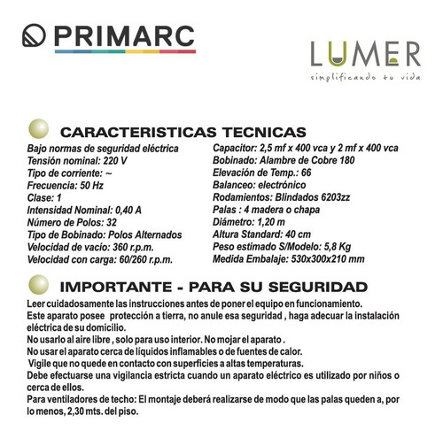 Pack X 4 Ventilador De Techo 4p Metal Blanco + Panel Led 18w