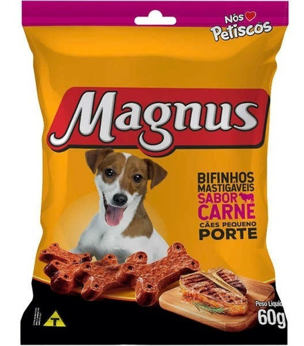 Petisco Magnus Bifinho Cães Pequeno Porte Carne 60g