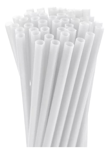 Pack De 100 Popotes Para Tapioca Biodegradables Deshechables Blanco