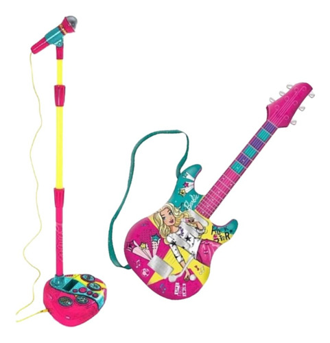 Brinquedo Musical Barbie Fabulosa Guitarra E Microfone - Fun
