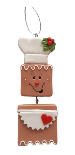 Colgantes Árbol De Navidad Muñeco Jengibre Pasta Fran 6pzs