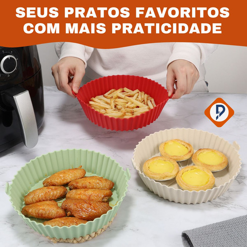 Imagem 2 de 9 de Forma De Silicone Resistente Para Air Fryer Antiaderente