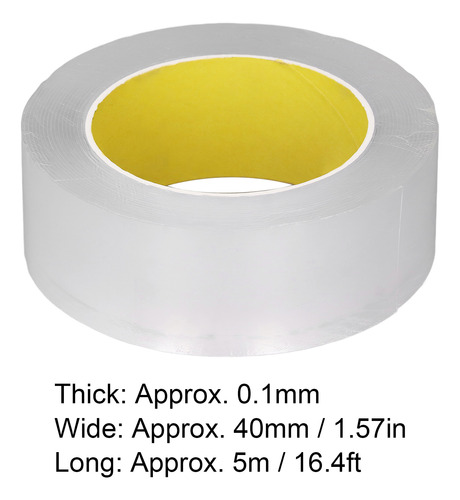 Cinta Adhesiva Transparente De Doble Cara, 5 Rollos, 2 Adhes