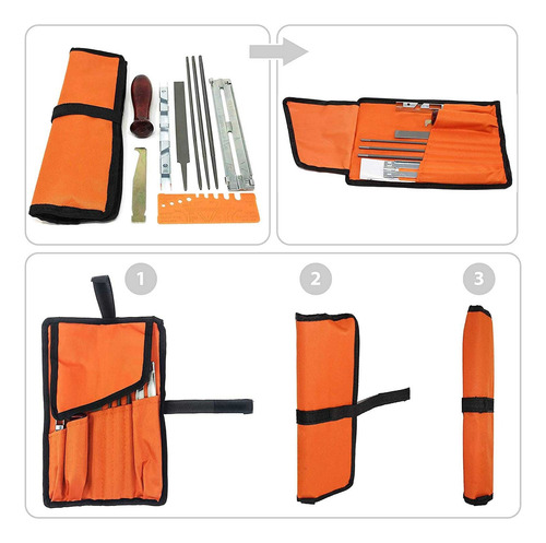 . 10 Piezas Kit De Lima For Afilador De Motosierra Universal