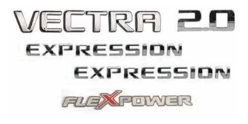Kit Emblema Vectra 2.0 Expression Flexpower 5 Peças
