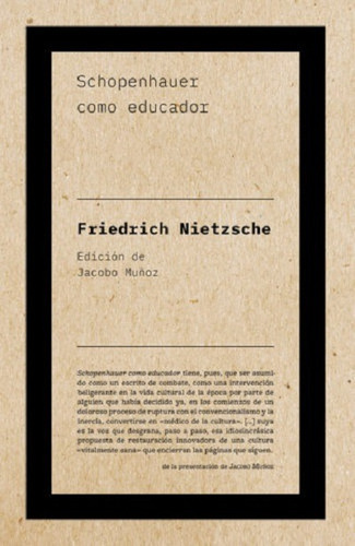 Schopenhauer Como Educador, De Nietzsche, Friedrich. Editorial Biblioteca Nueva, Tapa Blanda En Español, 2021