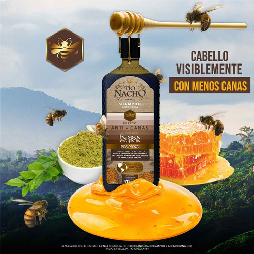 Shampoo Tío Nacho Efecto Anti-canas Henna Egipcia Con 415ml