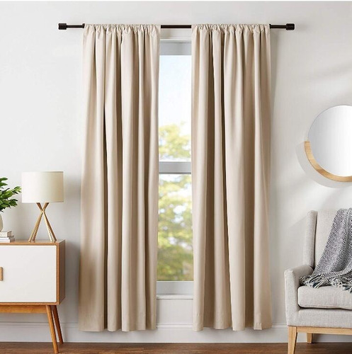 Cortina De Ambiente Blackout Textil 2 Paños Presilla Oculta