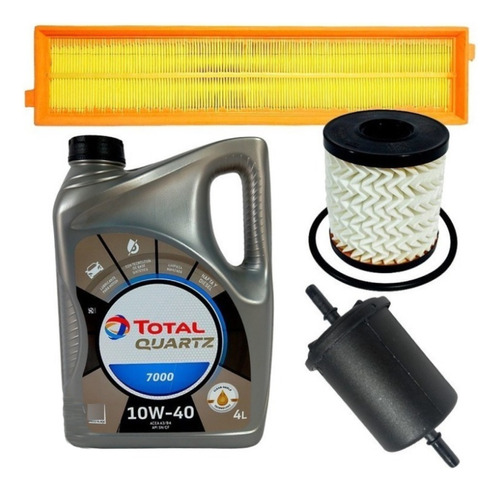 Kit 3 Filtros + Aceite Total Peugeot 307 1.6 16v Nafta 06/10