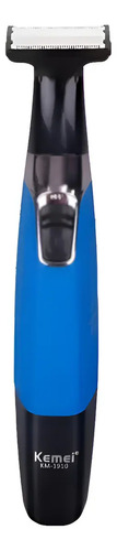 Barbeador Elétrico Kemei KM-1910 À Prova D'Água e Recarregável Azul