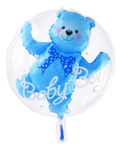 Globo Burbuja Con Oso Azul Baby Shower Baby Boy