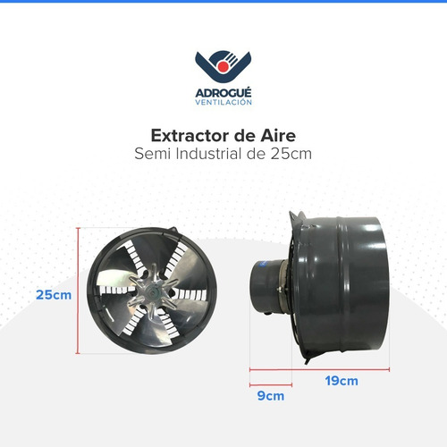 Motor Extractor Aire Pared Semi Industrial 25cm