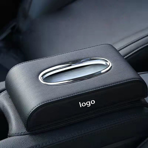 Caja De Pañuelos De Cuero Para Coche Logo Visera Y Asiento