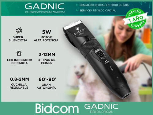 Imagen 2 de 10 de Peladora Para Perros Canina Cortadora Pelo Gadnic S300 + Kit