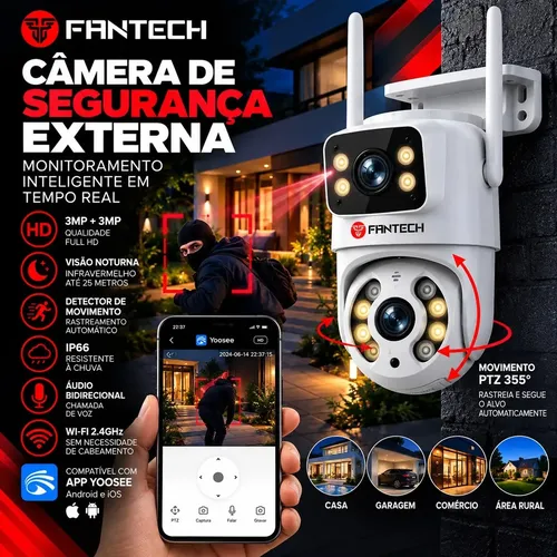 Câmera de segurança Fantech A59 Dome com resolução 3MP - branco