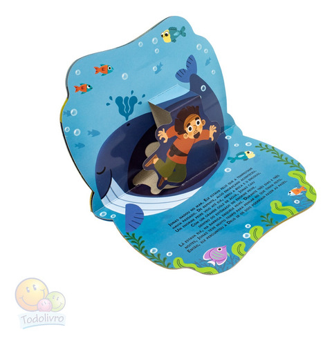 Livro Bíblico Infantil Histórias Da Bíblia - Jonas E O Grande Peixe Baleia Pop-up Religioso | Todolivro