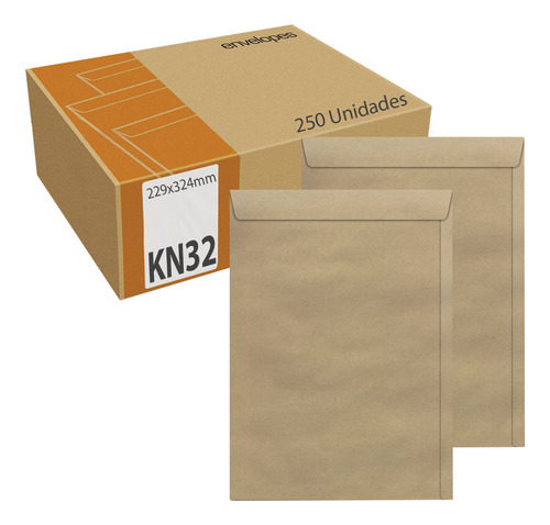 Envelope A4 Pardo 229 X 324 Mm Skn 32 Kraft 250 Unidades