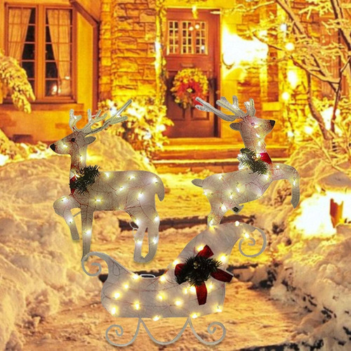 3 Luces Navideñas De Muñeco De Nieve For Jardín