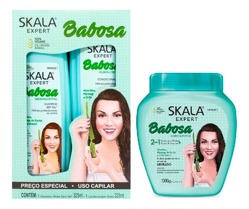Kit Babosa Shampoo Enjuague Crema 2 En 1skala Tpo