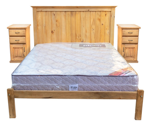 Juego Dormitorio Cama 2 Plaza X 140 + 2 Mesas De Luz Cera