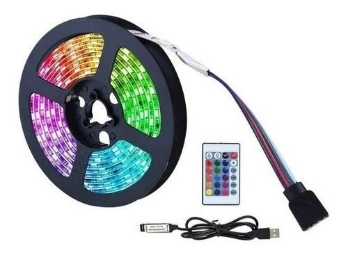 Tira Led 5050 Rgb 3m Usb Control Remoto Conexion Tv Pc 