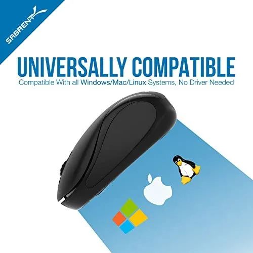 Mouse Sabrent Mini Inalambrico/black