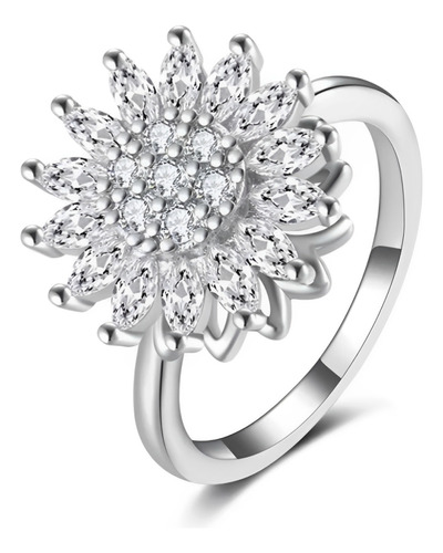 Anillo Novia Girasol Regulable Joya Regalo Acero Inoxidable