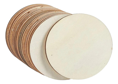 2 Piezas De Madera Sin Terminar Rebanadas 30 Piezas Redondas