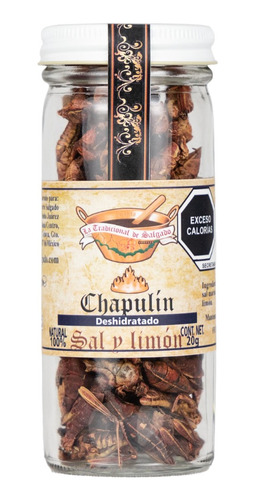 Chapulín Deshidratado Sal Y Limón 20 G Tradicional Salgado