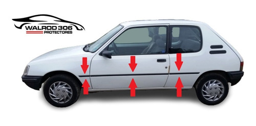 Peugeot 205 3 Puertas Baguetas Laterales (6 Piezas)walrod306