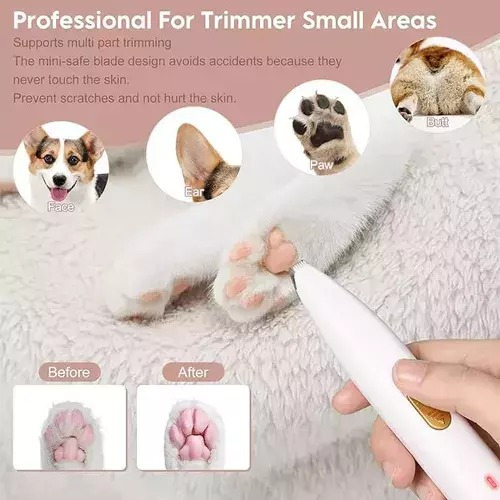 Cortadora Pelos Inalámbrica Perros Gatos Recargable Usb Blanco